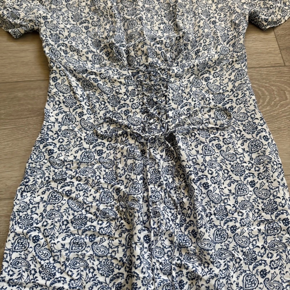 VTG‎ CDC Dress Size 2 Paisley Print Cottagecore Farm Corset Full Button Front - Picture 3 of 14
